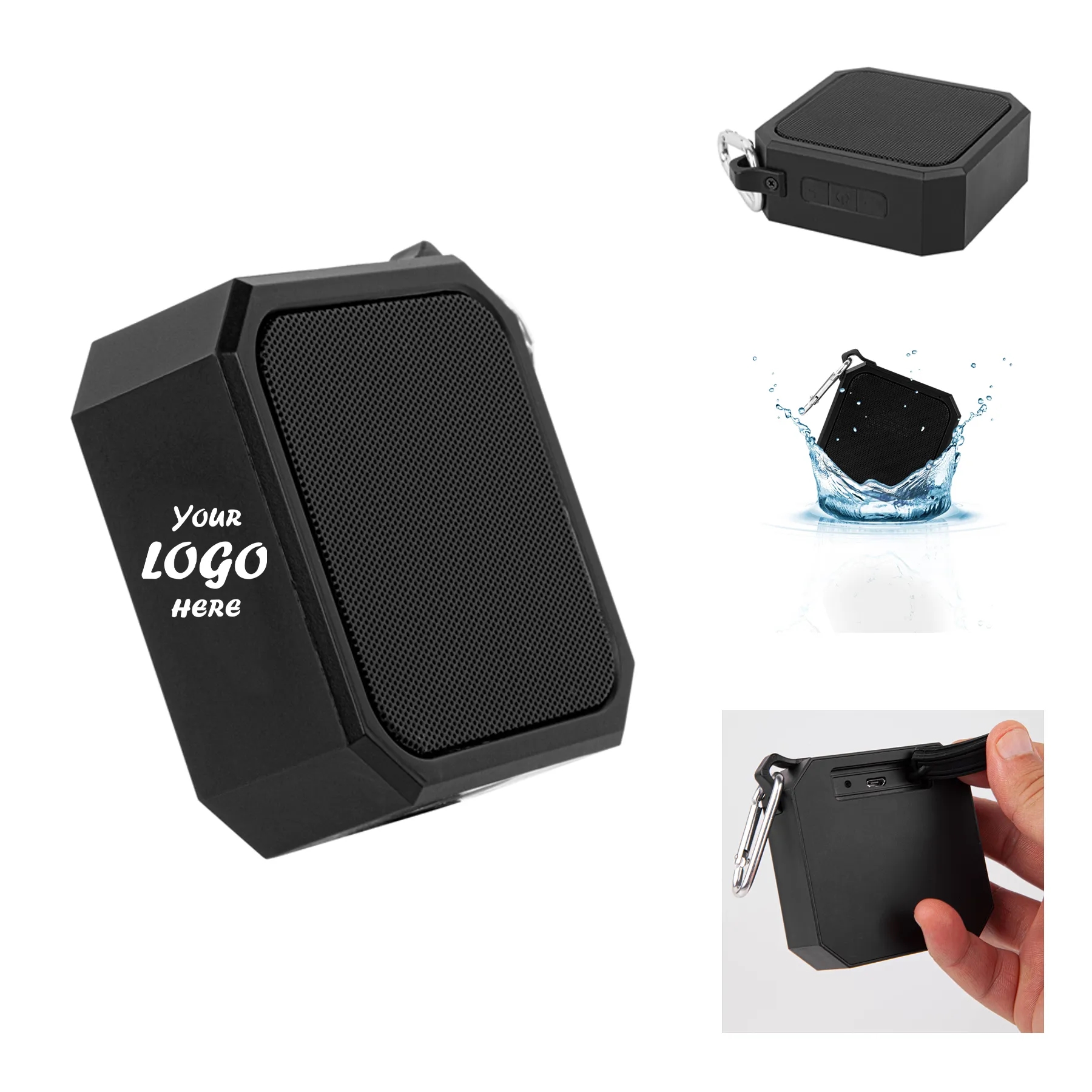Waterproof Bluetooth Speaker With Carabiner Clip