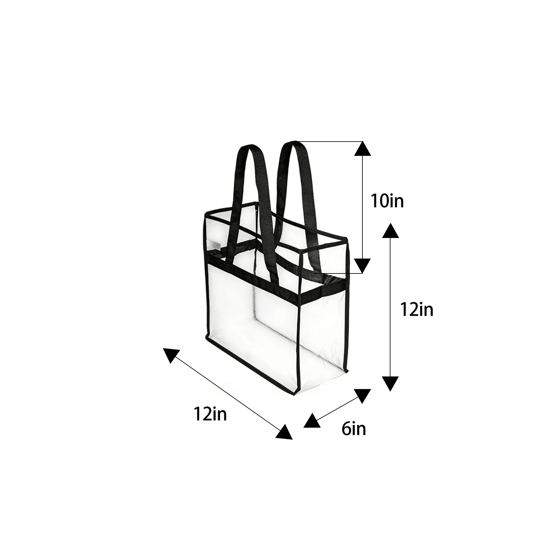 Clear Stadium Tote Bag With Colored Trim Handles - Image 2