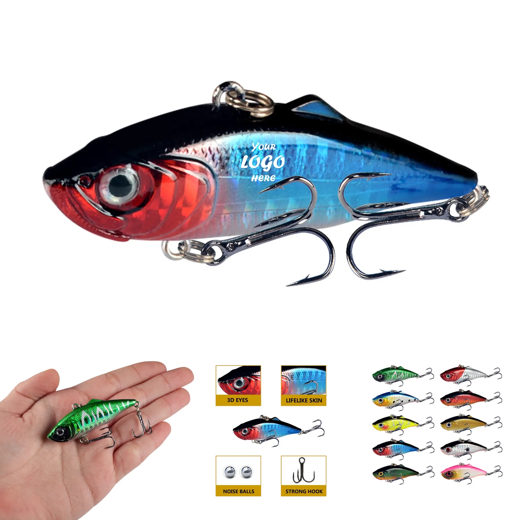 Holographic Diving Minnow Fishing Lure With Hook Bonnet