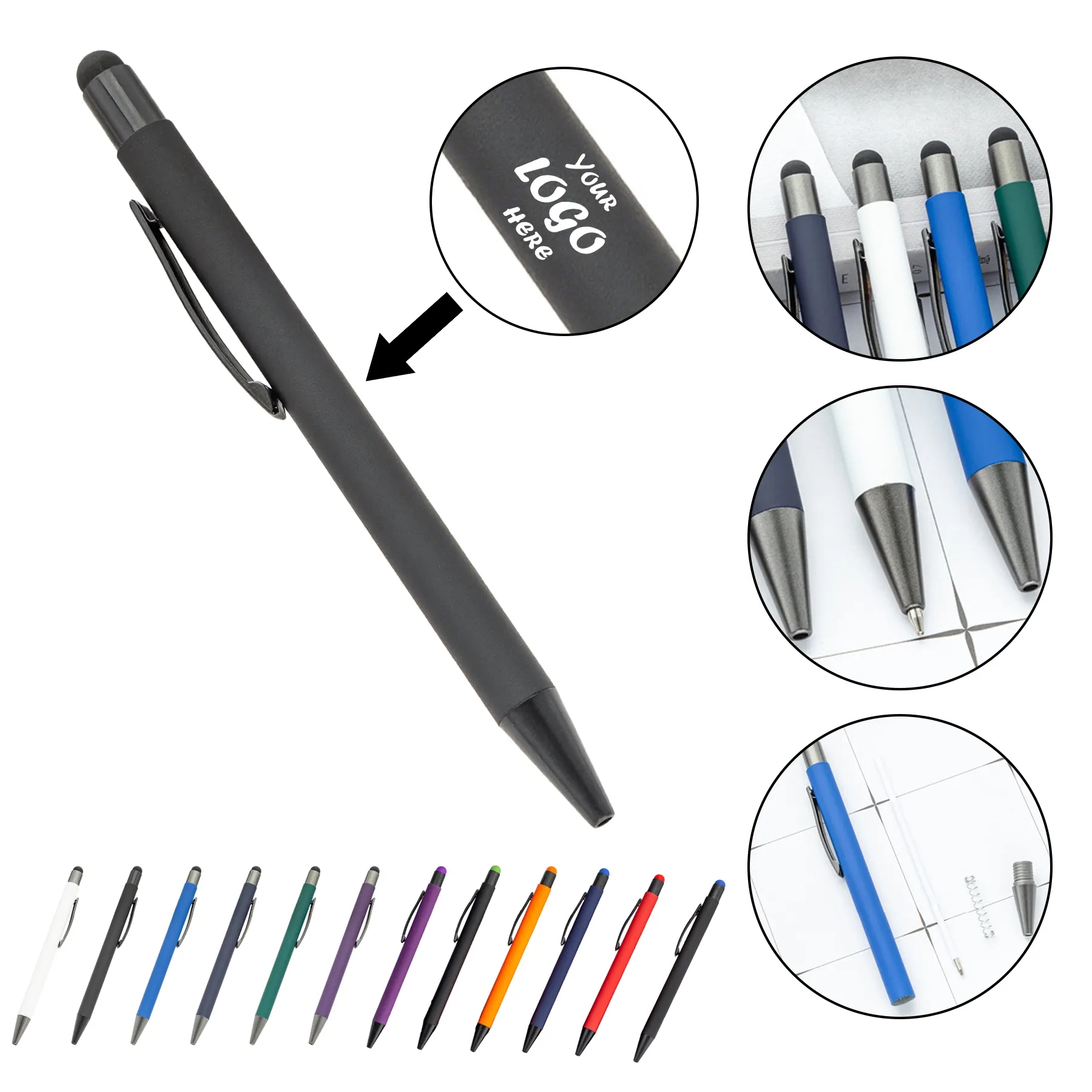 Soft Touch Metal Stylus Pen For Modern Office Use