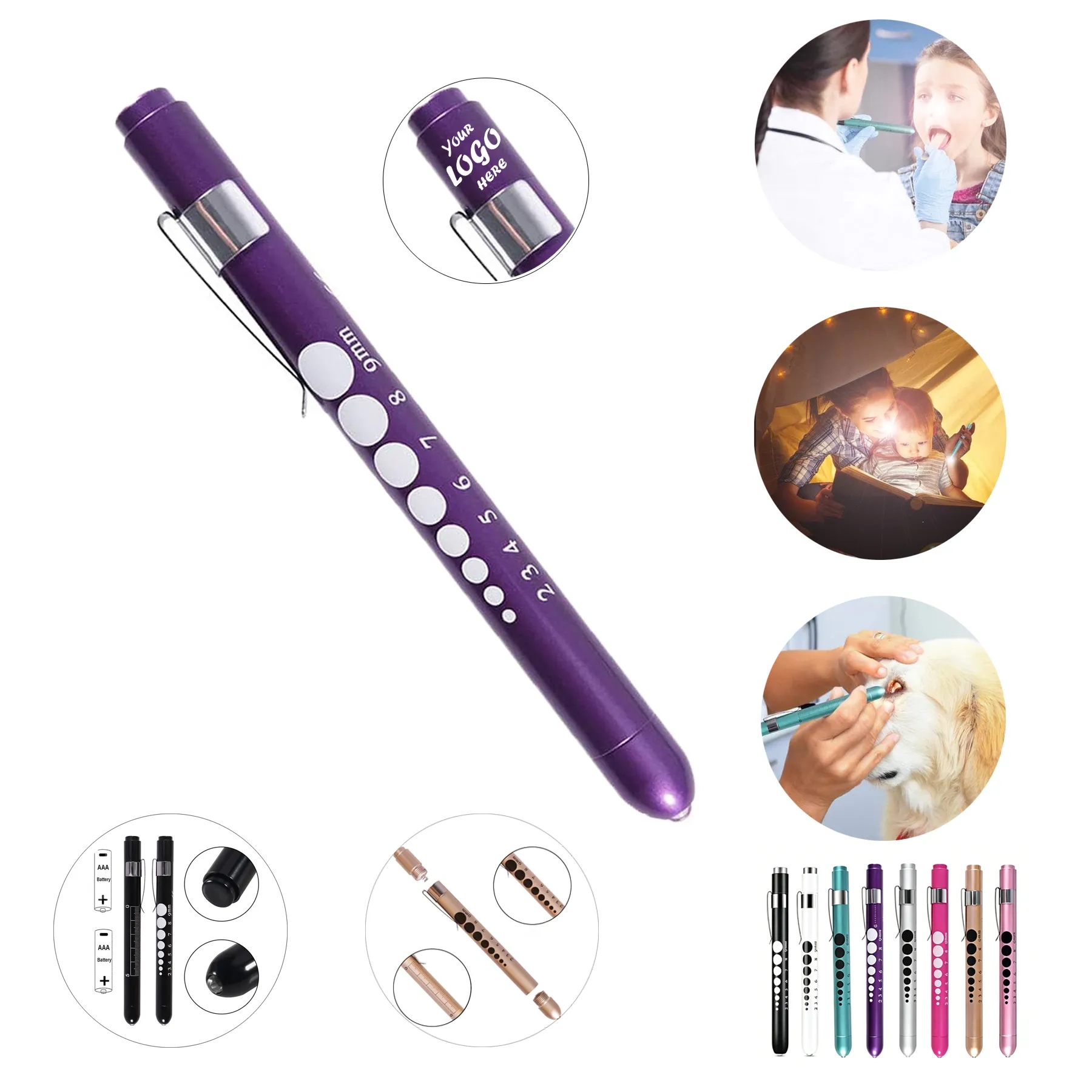 LED Penlight With Pupil Gauge For Daily Medical Use