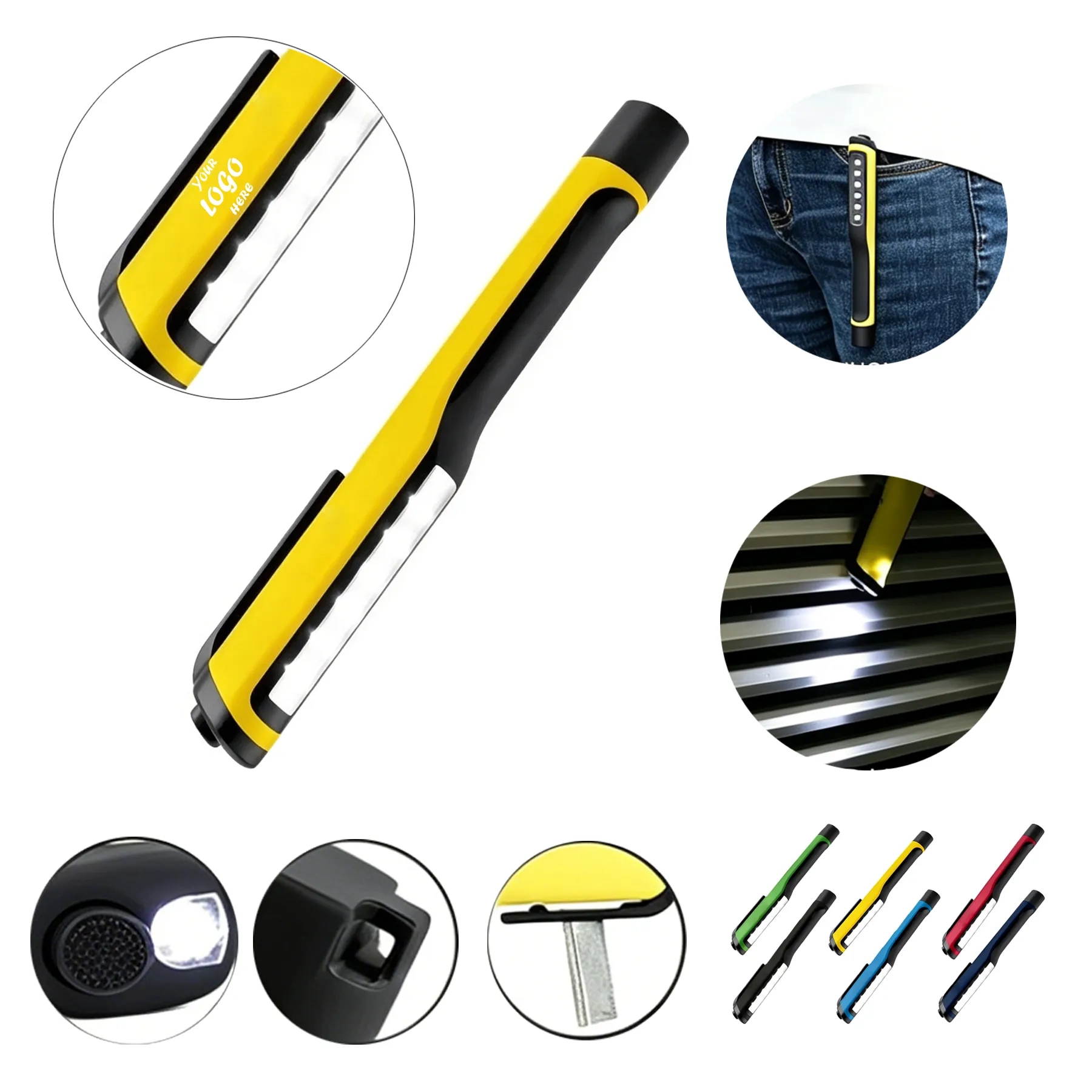 Portable LED Light Bar Flashlight With Clip Design