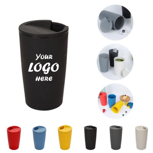 17 Oz Reusable Wheat Straw Coffee Cup With Lid For Travel