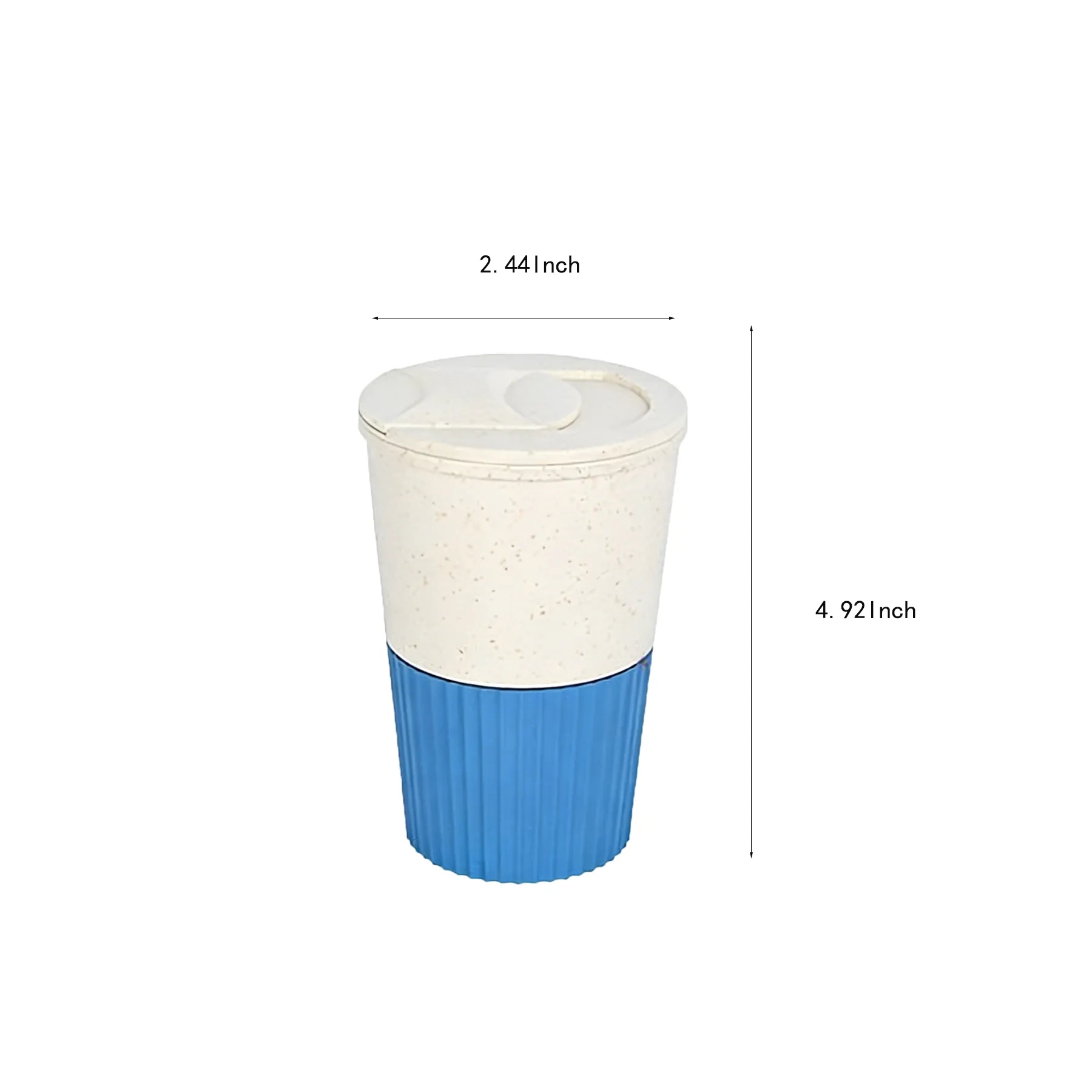 Reusable Wheat Straw Coffee Cup With Lid For Travel - Image 2