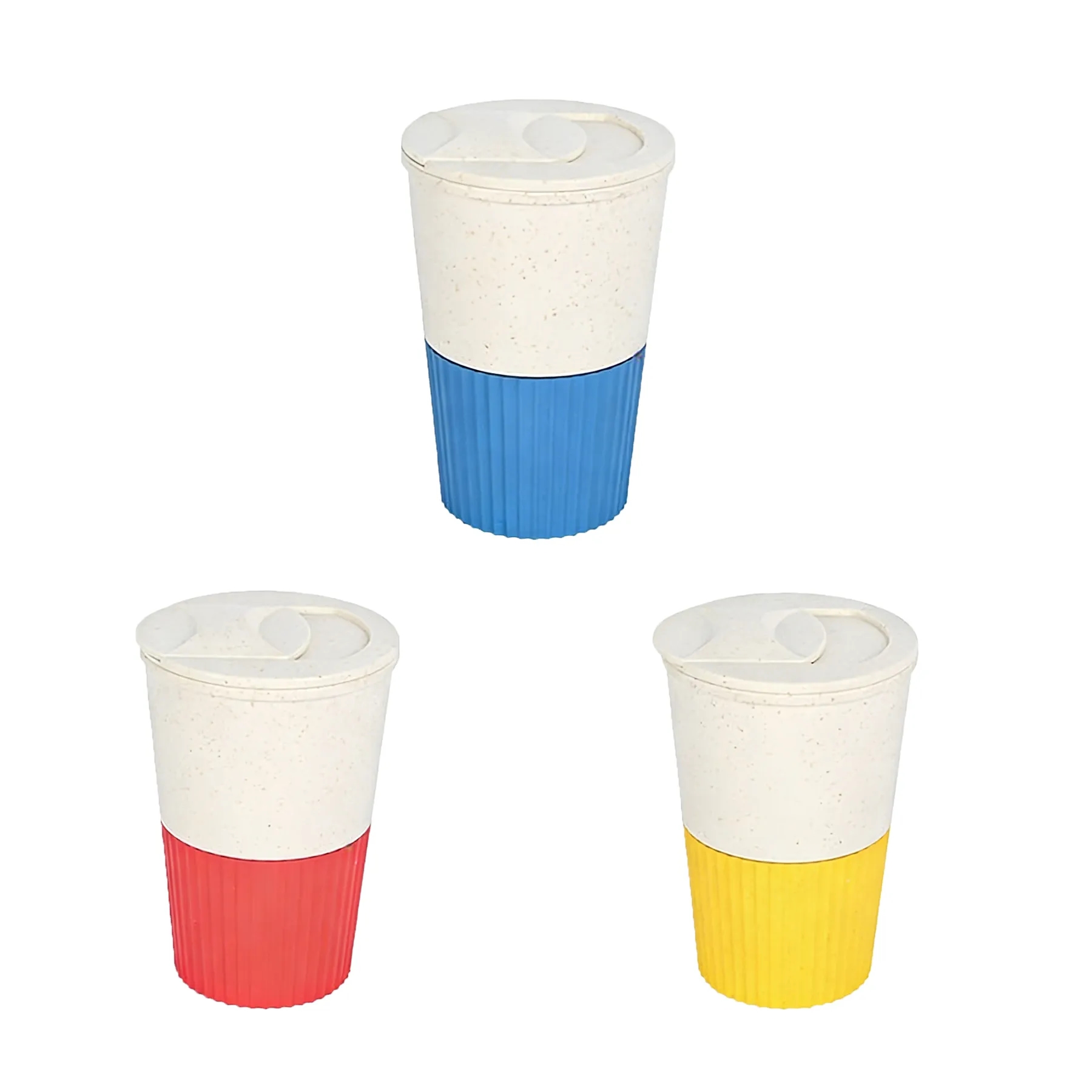 Reusable Wheat Straw Coffee Cup With Lid For Travel - Image 3