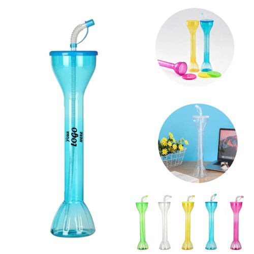 20 Oz Dumbbell Shaped Water Bottle With Straw For Events