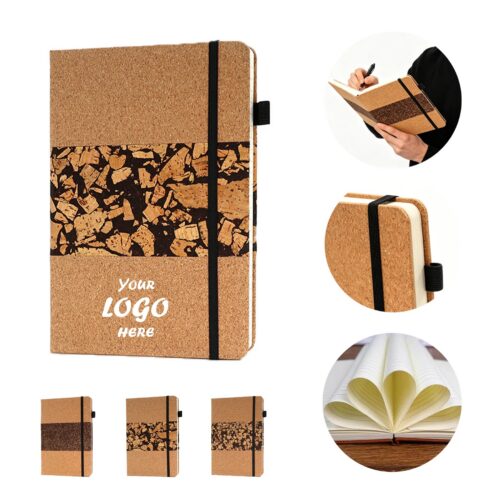 Recycled Coffee Grounds Cork Notebook With Pen Loop