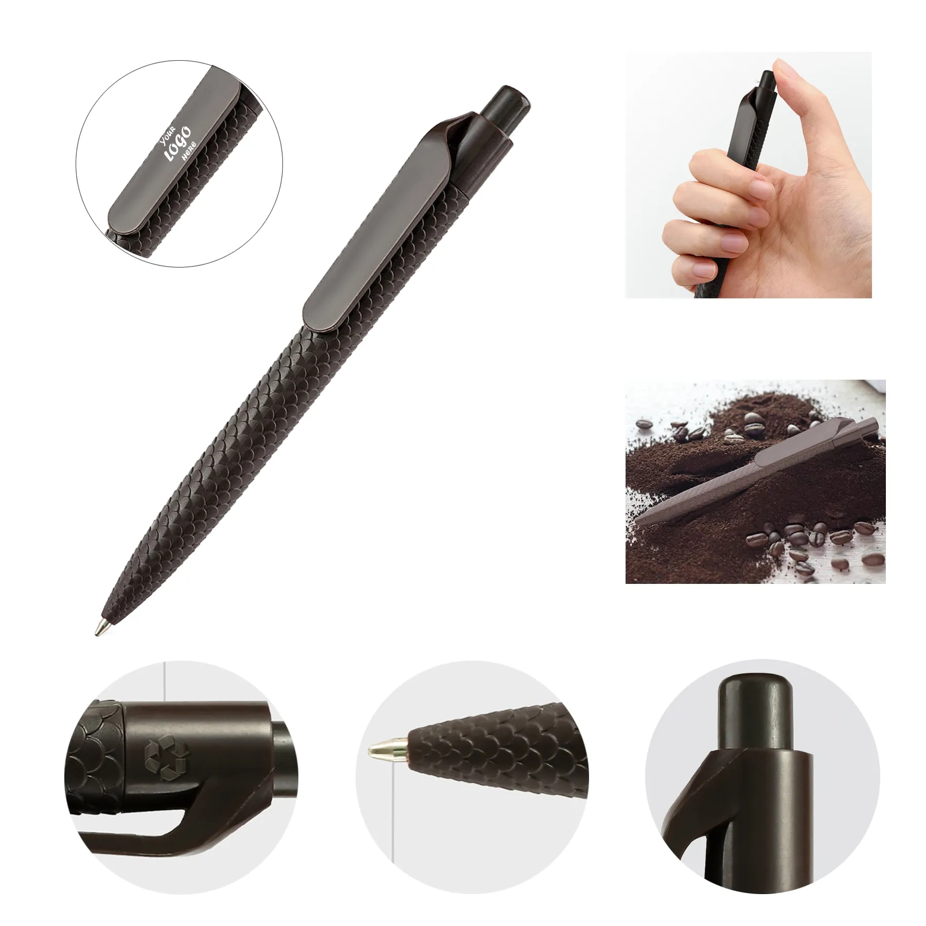 Eco Coffee Grounds Gel Pen With Smooth Writing Tip