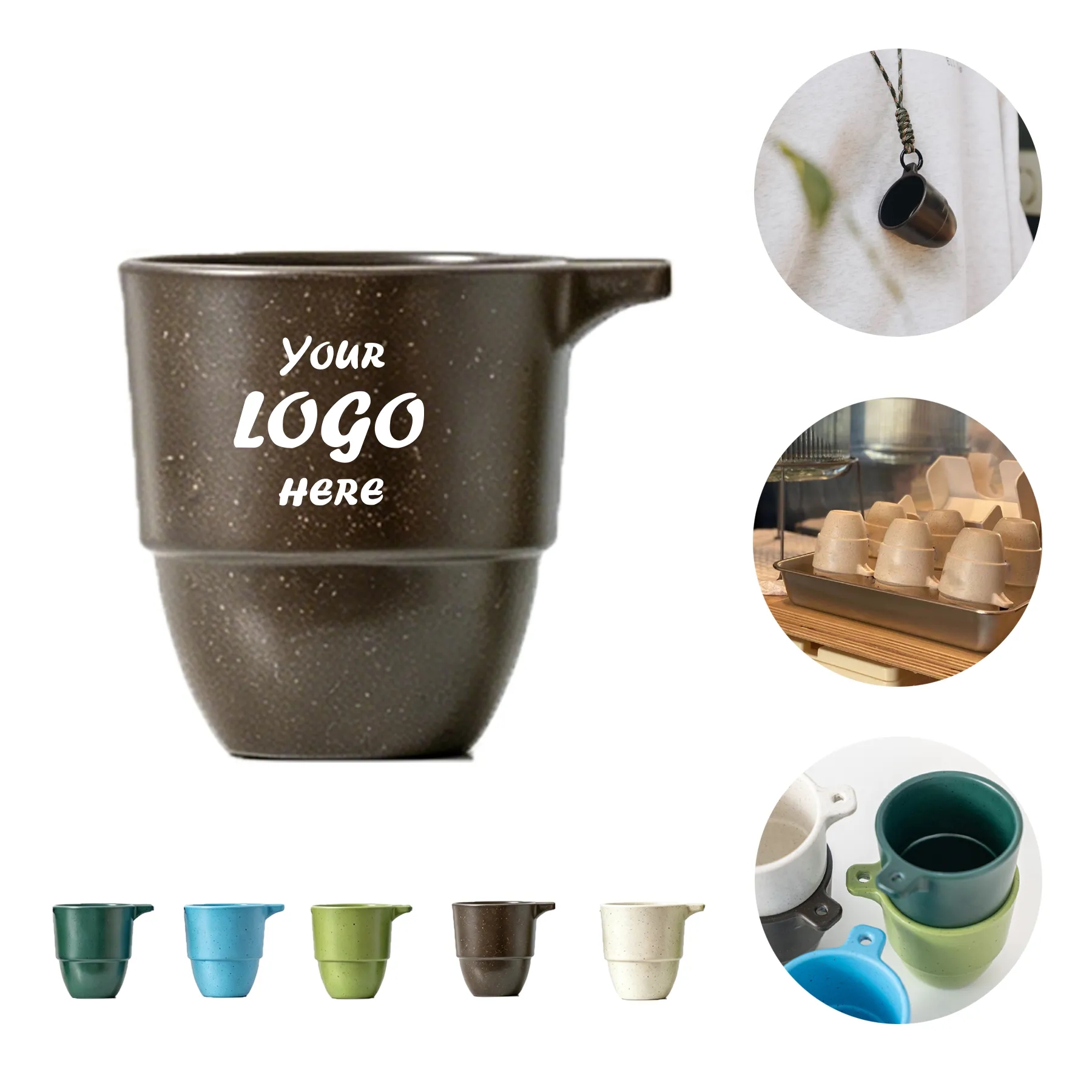 Recycled Coffee Grounds Travel Mug With Carry Strap