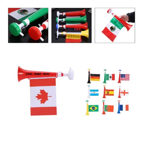 Custom Vuvuzela Horn And Flag Set For Soccer Fan Events