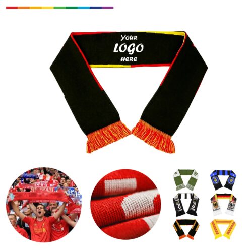 Traditional Knit Soccer Fan Scarf For Winter Games
