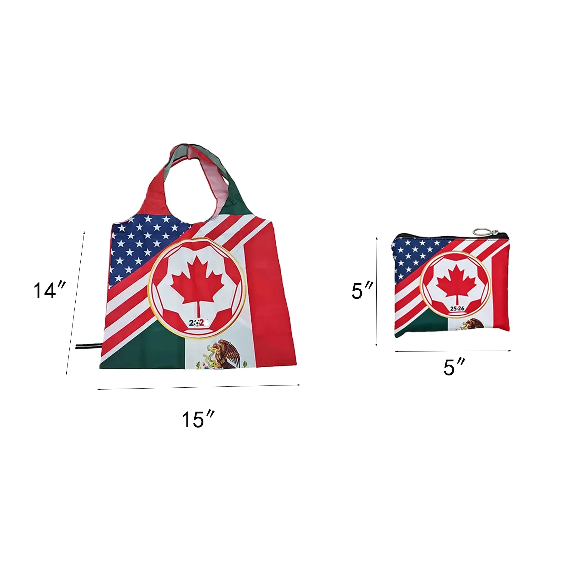 Foldable Soccer Fan Tote Bag With Custom Logo Print - Image 2