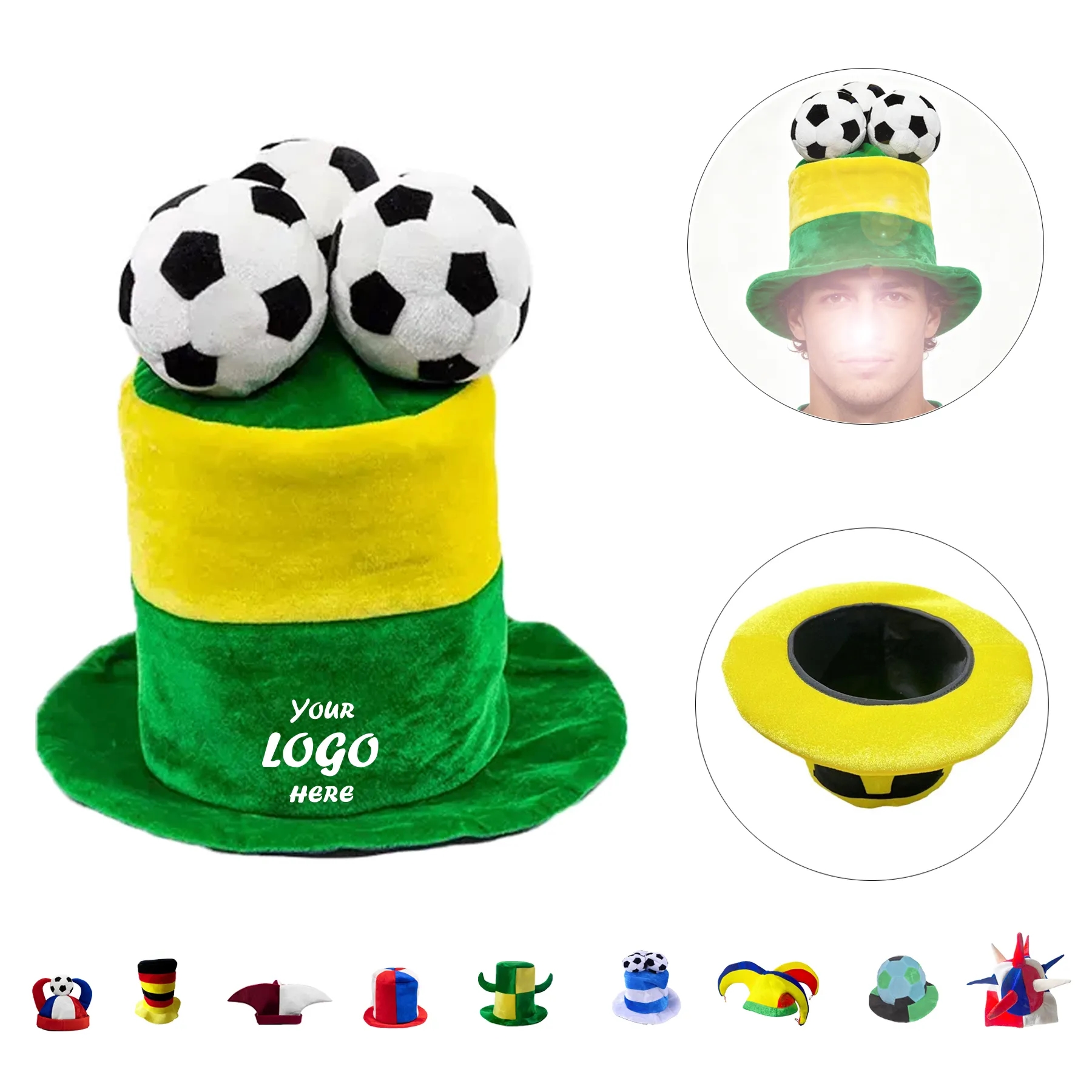 Carnival Soccer Fan Cap For Parties And Game Days