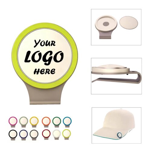 Magnetic Golf Ball Marker Hat Clip With Dome Logo Tag