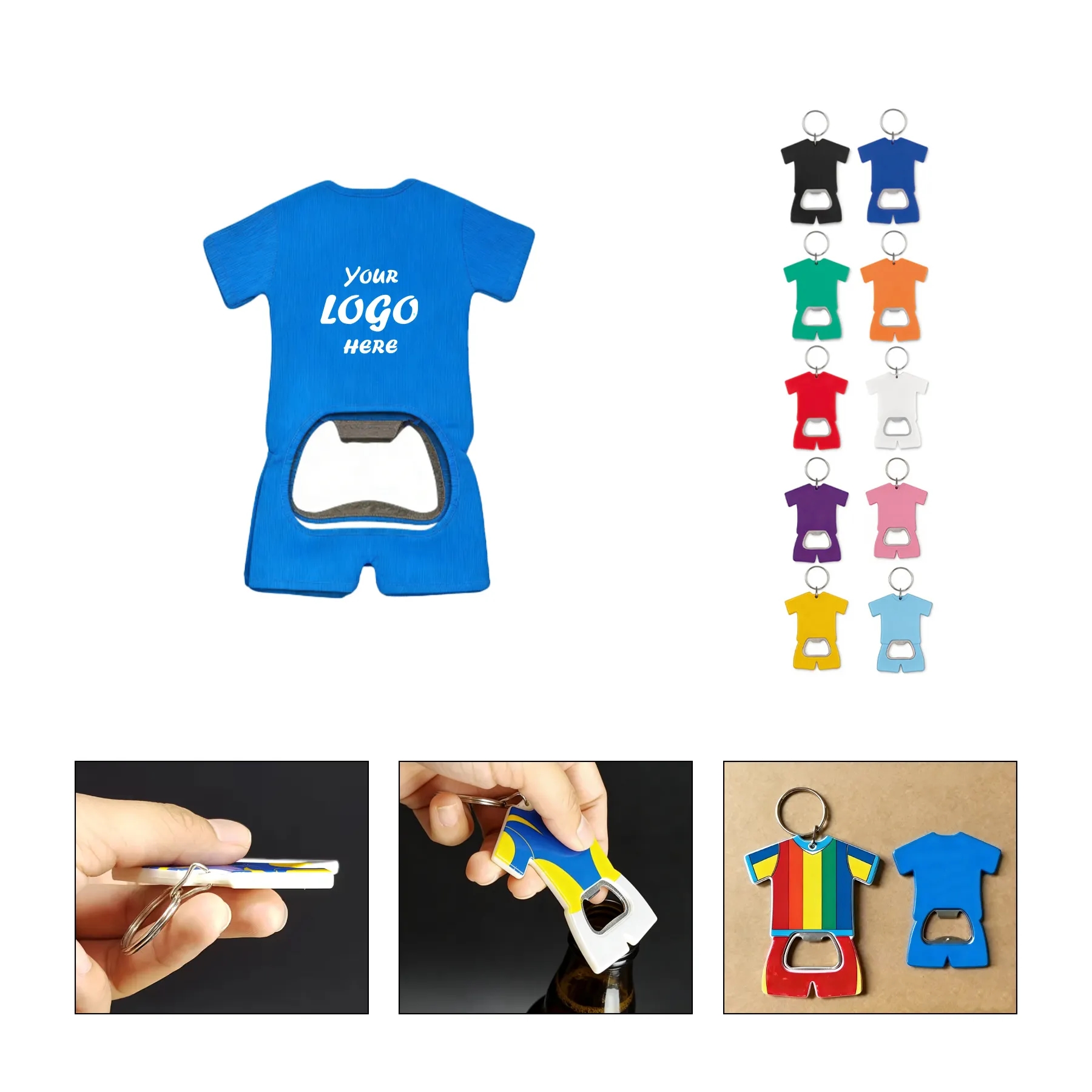 Jersey Shaped Bottle Opener Keychain For Sports Promotions
