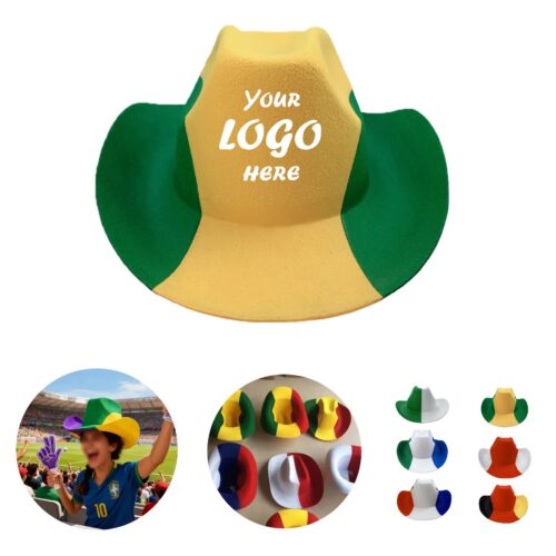 Wide Brim Felt Cowboy Hat For Soccer Fan Parties
