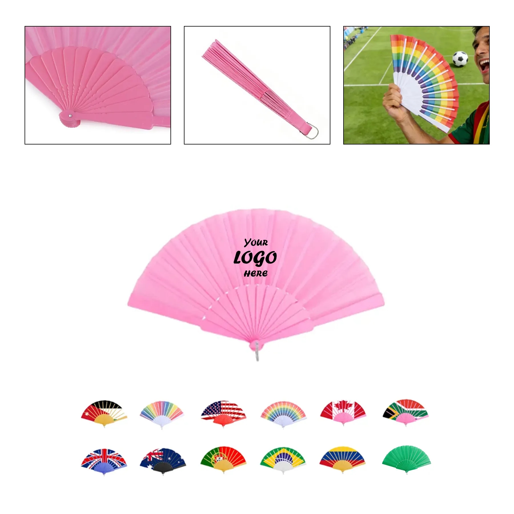 Full Color Folding Hand Fan For World Cup Campaigns