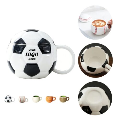 3D Soccer Ball Ceramic Mug For Coffee And Fan Gifts