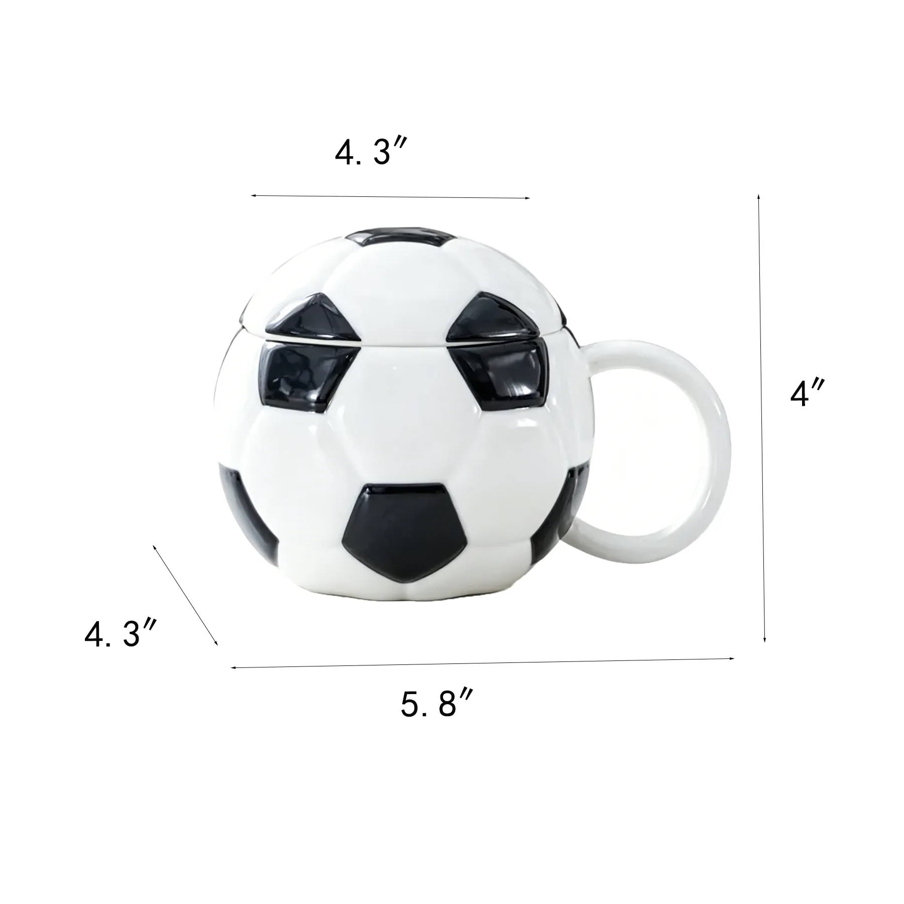 3D Soccer Ball Ceramic Mug For Coffee And Fan Gifts - Image 2