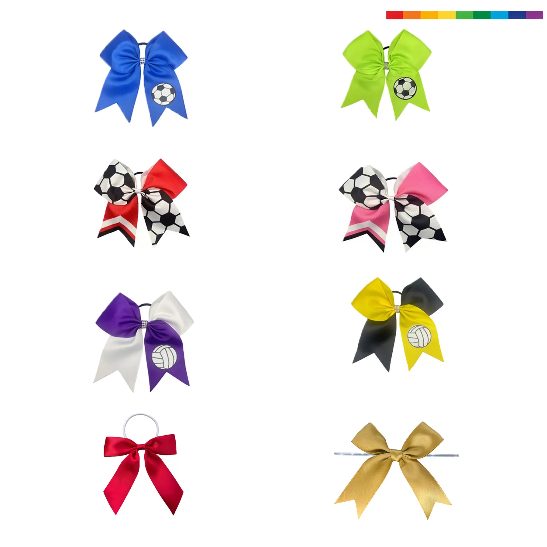 Flag Ribbon Soccer Hair Bow Clip For Fan Parties - Image 3