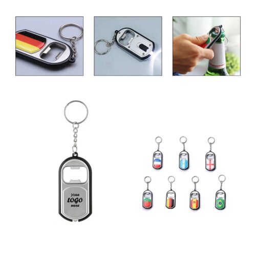 Bottle Opener Luminous Flashlight Keychain For Sports Fan Pr