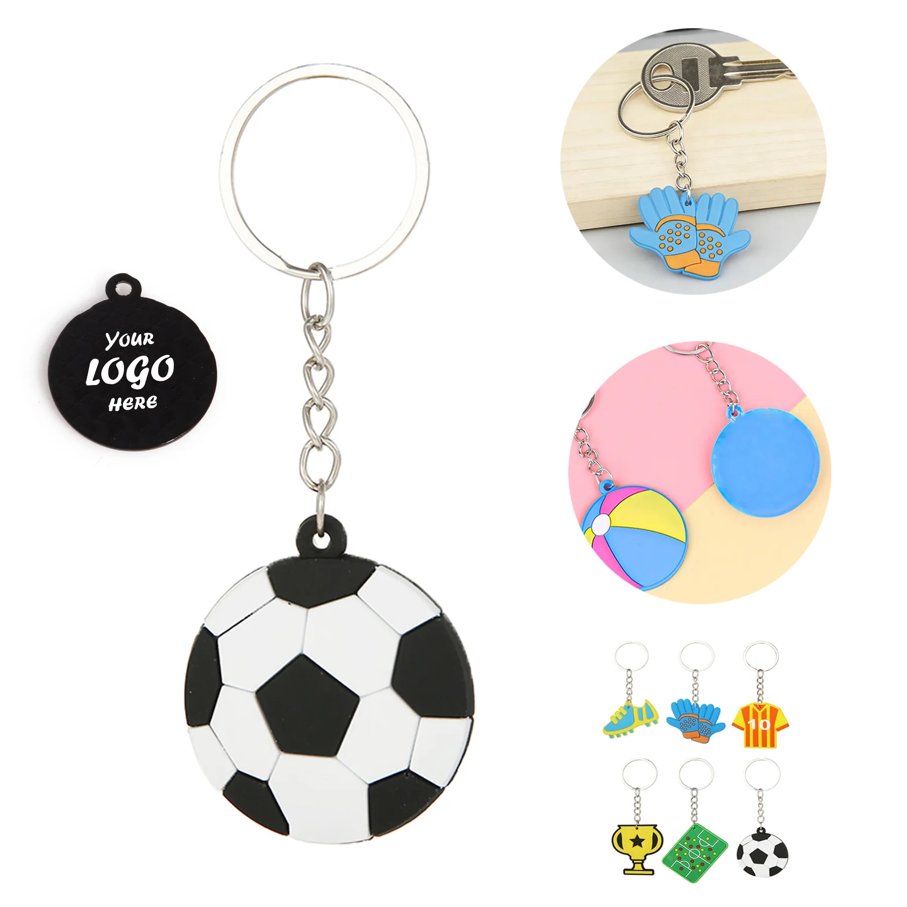 Assorted Soccer Keychains For Backpack And Bag Charms