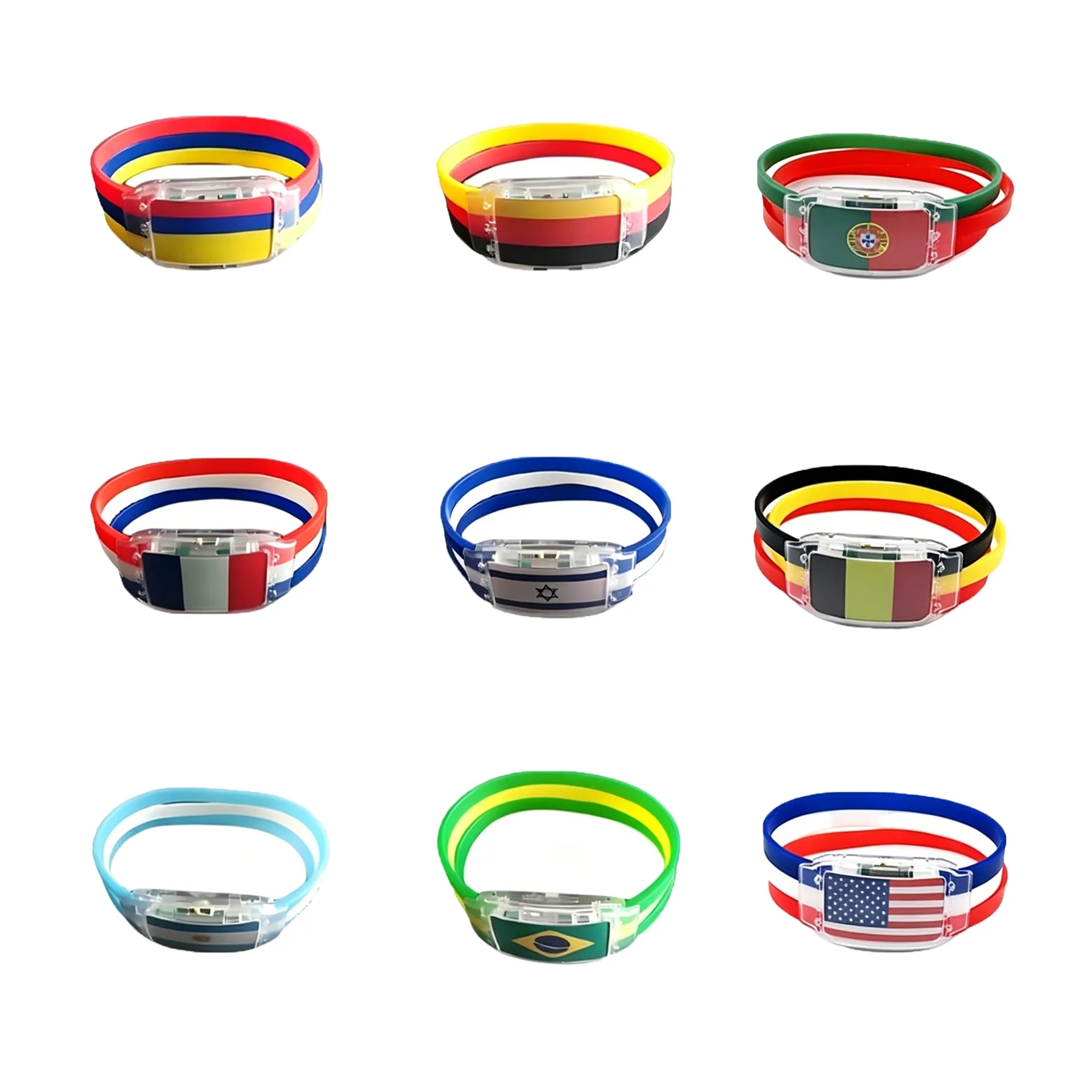 LED Flag Silicone Bracelet For Soccer Fan Party Events - Image 3