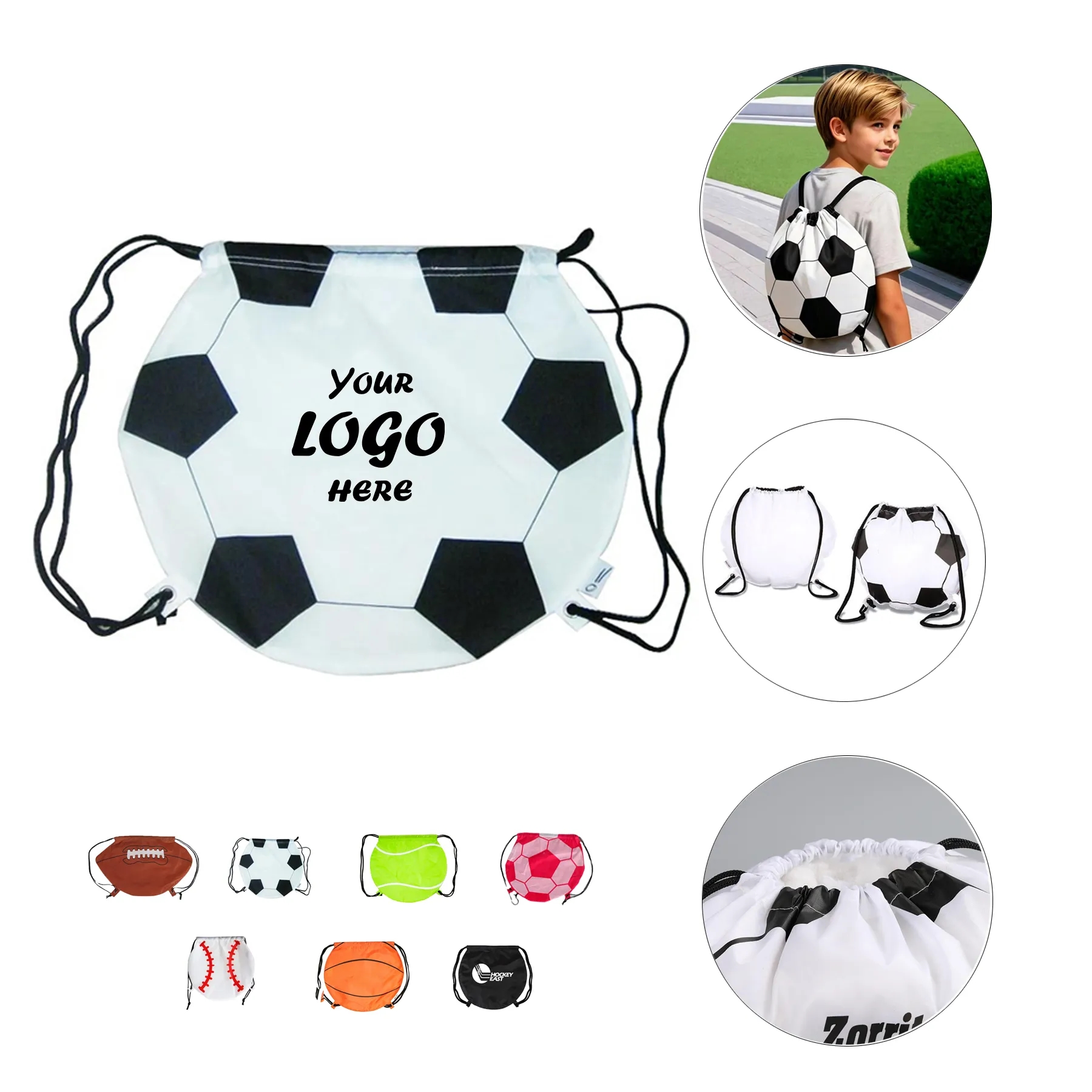Custom Sport Ball Drawstring Backpack Bag