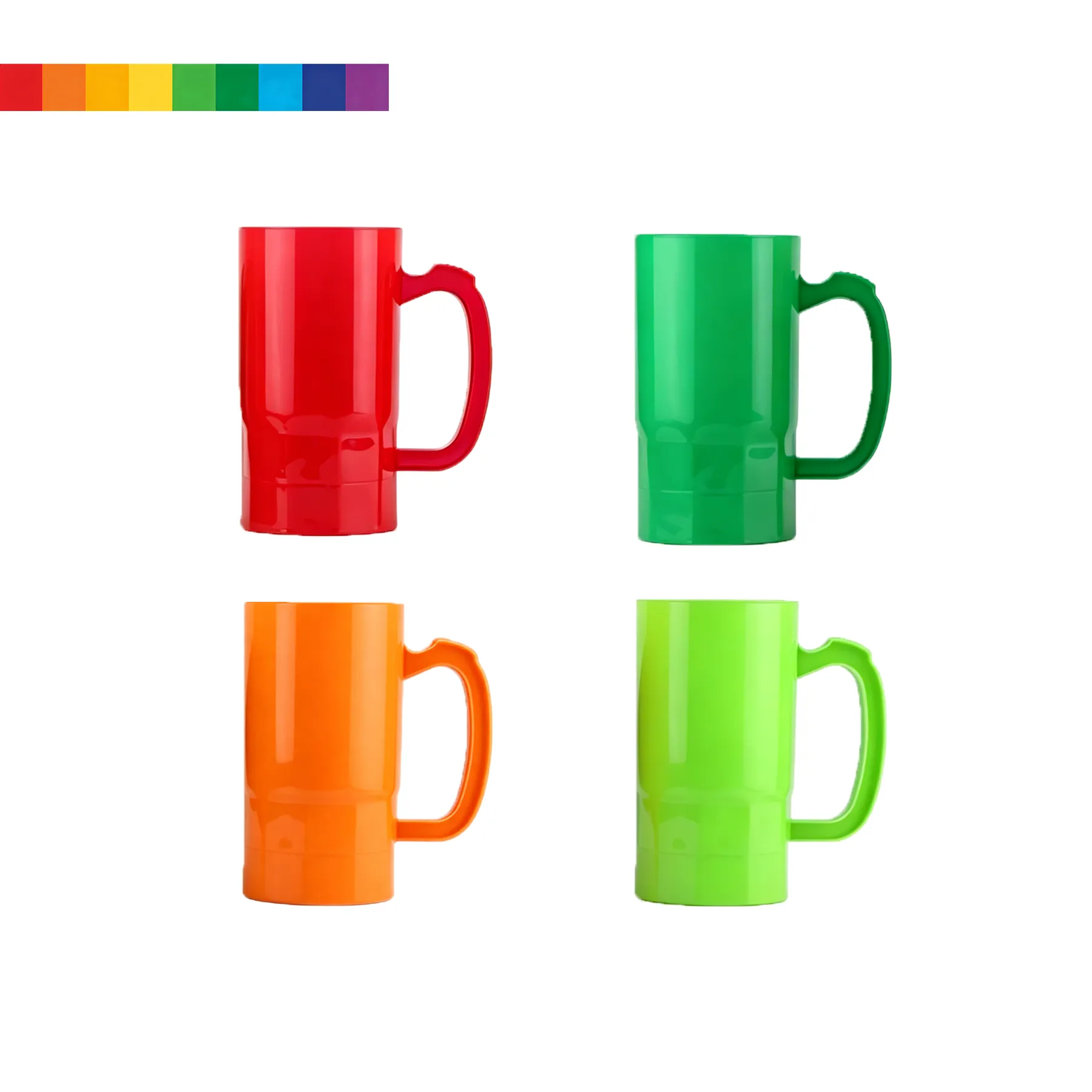 Reusable Plastic Beer Mug With Handle For Party Drinks - Image 3