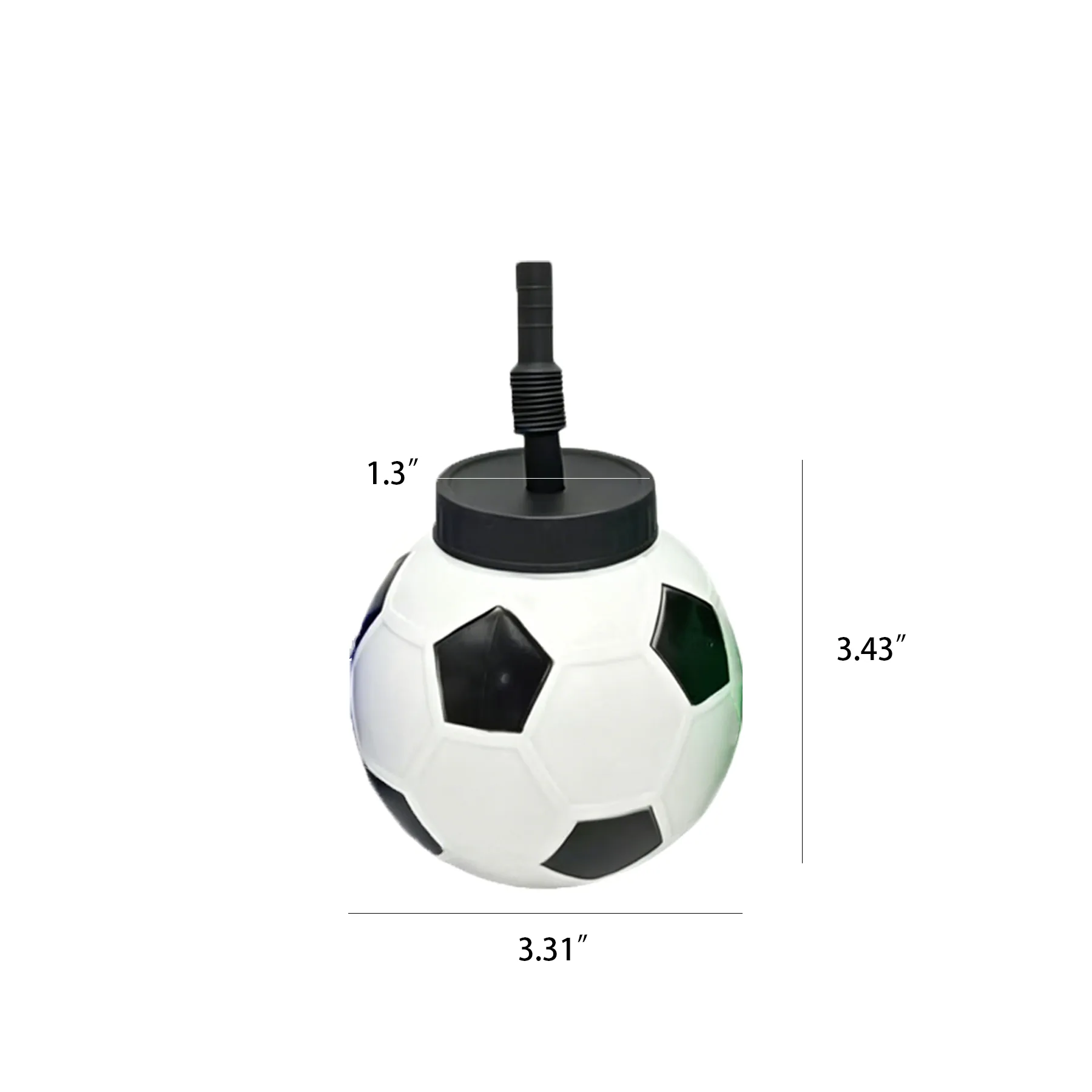 Soccer Ball Sipper Cup With Lid And Reusable Straw - Image 2