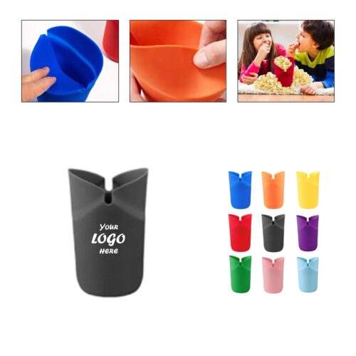 Foldable Silicone Popcorn Bowl For Game Night Snacks