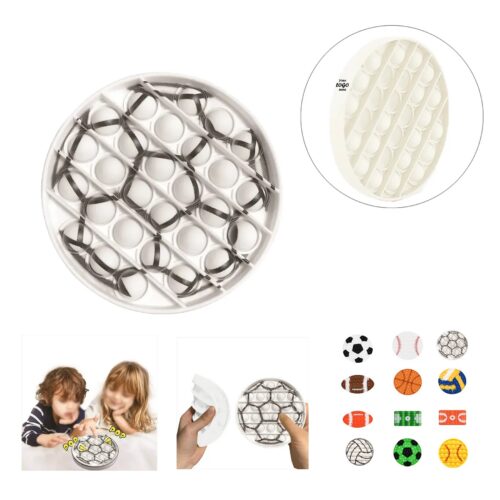 Full Color Soccer Pop Fidget Toy With Round Surface