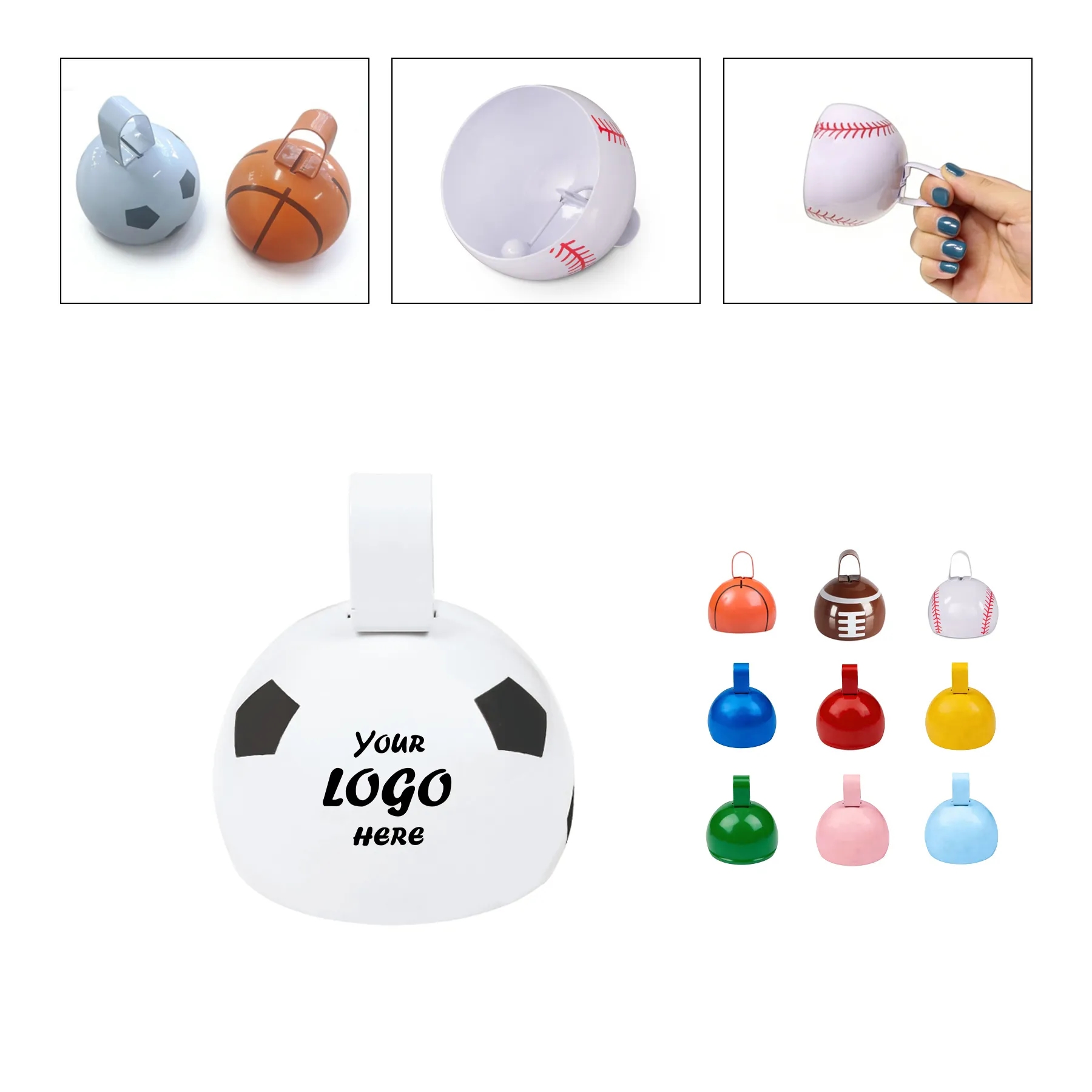 Custom Iron Ball Pattern Cowbell For Sports Event Cheers