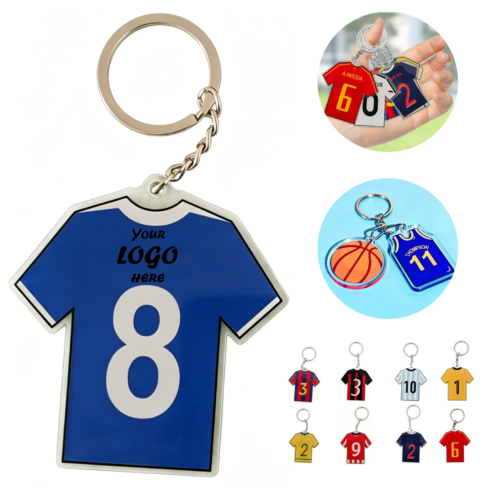 Custom Acrylic Jersey Keychain With Double Sided Print