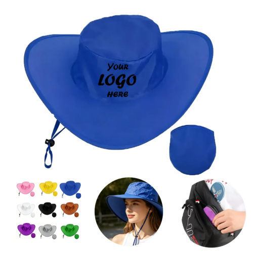 Foldable Cowboy Sun Hat With Pouch For Outdoor Events