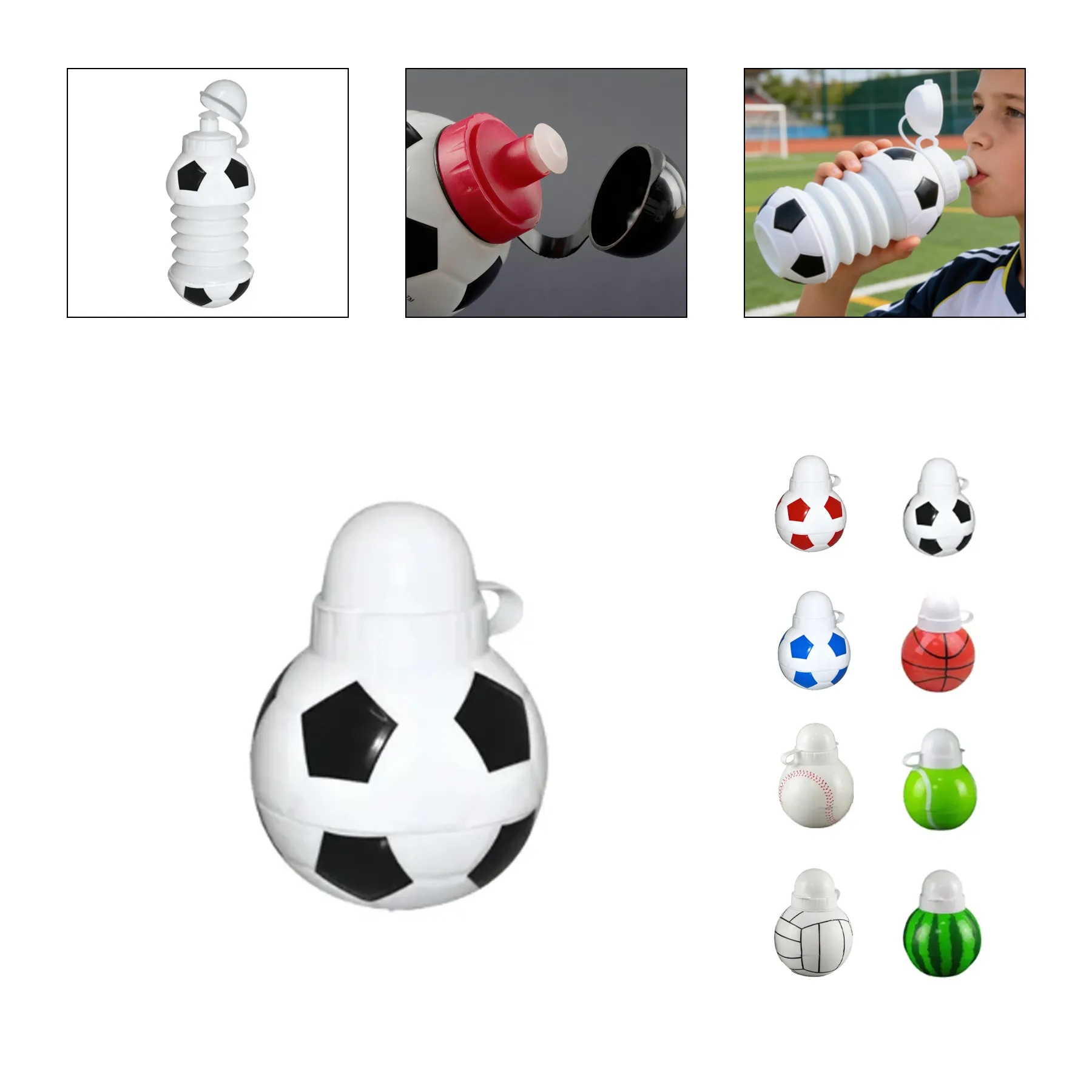 Collapsible Football Water Bottle For Outdoor Events