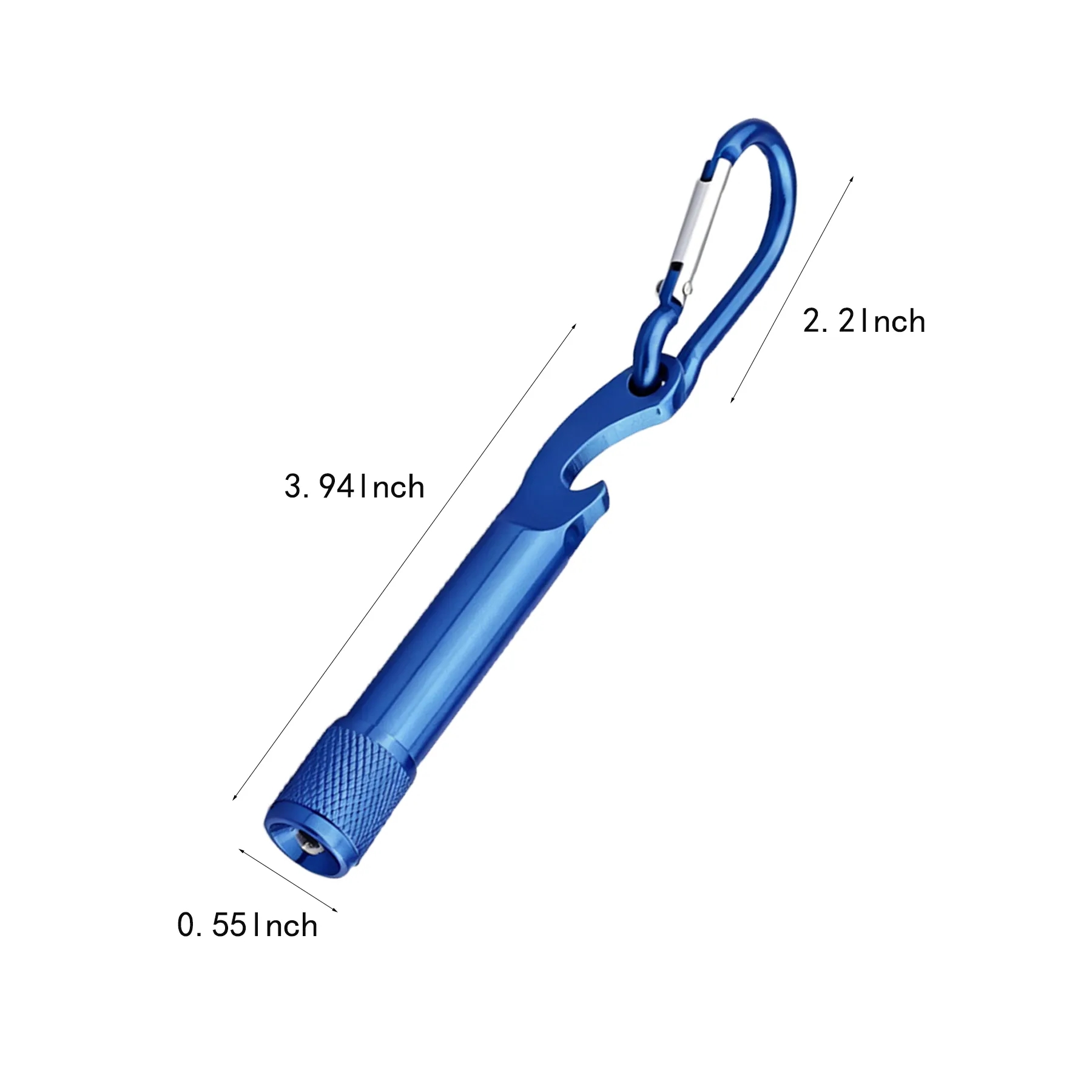 Mini Metal Flashlight Keychain With Carabiner Opener - Image 2