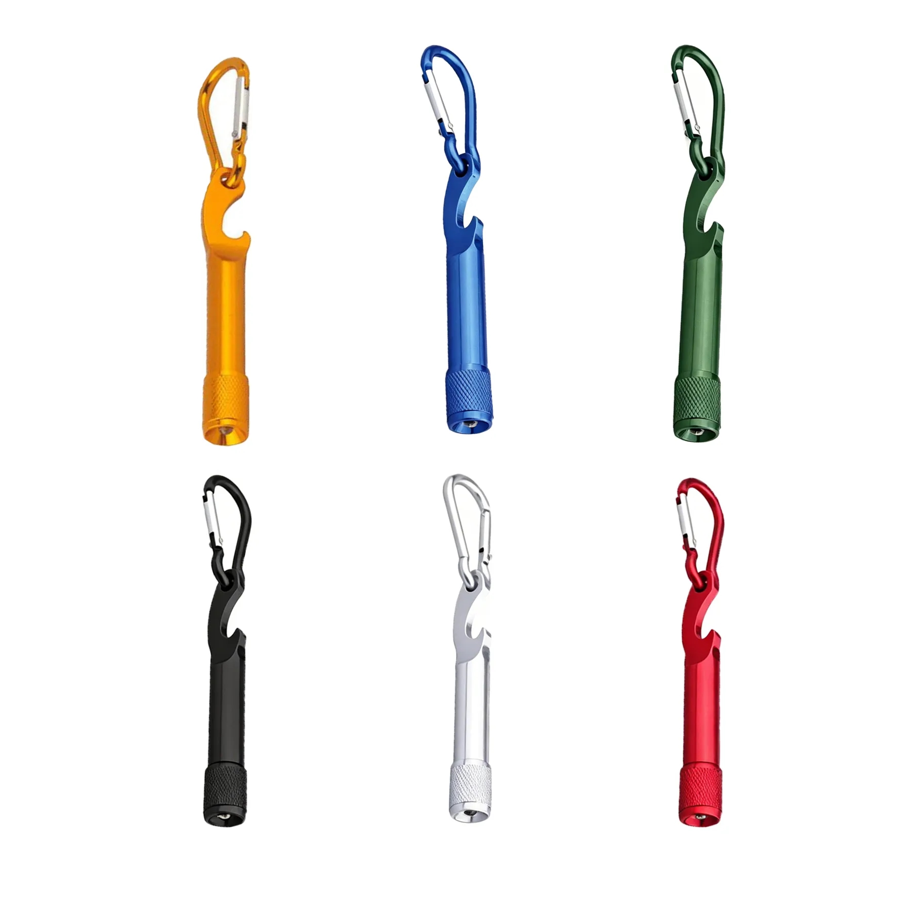 Mini Metal Flashlight Keychain With Carabiner Opener - Image 3