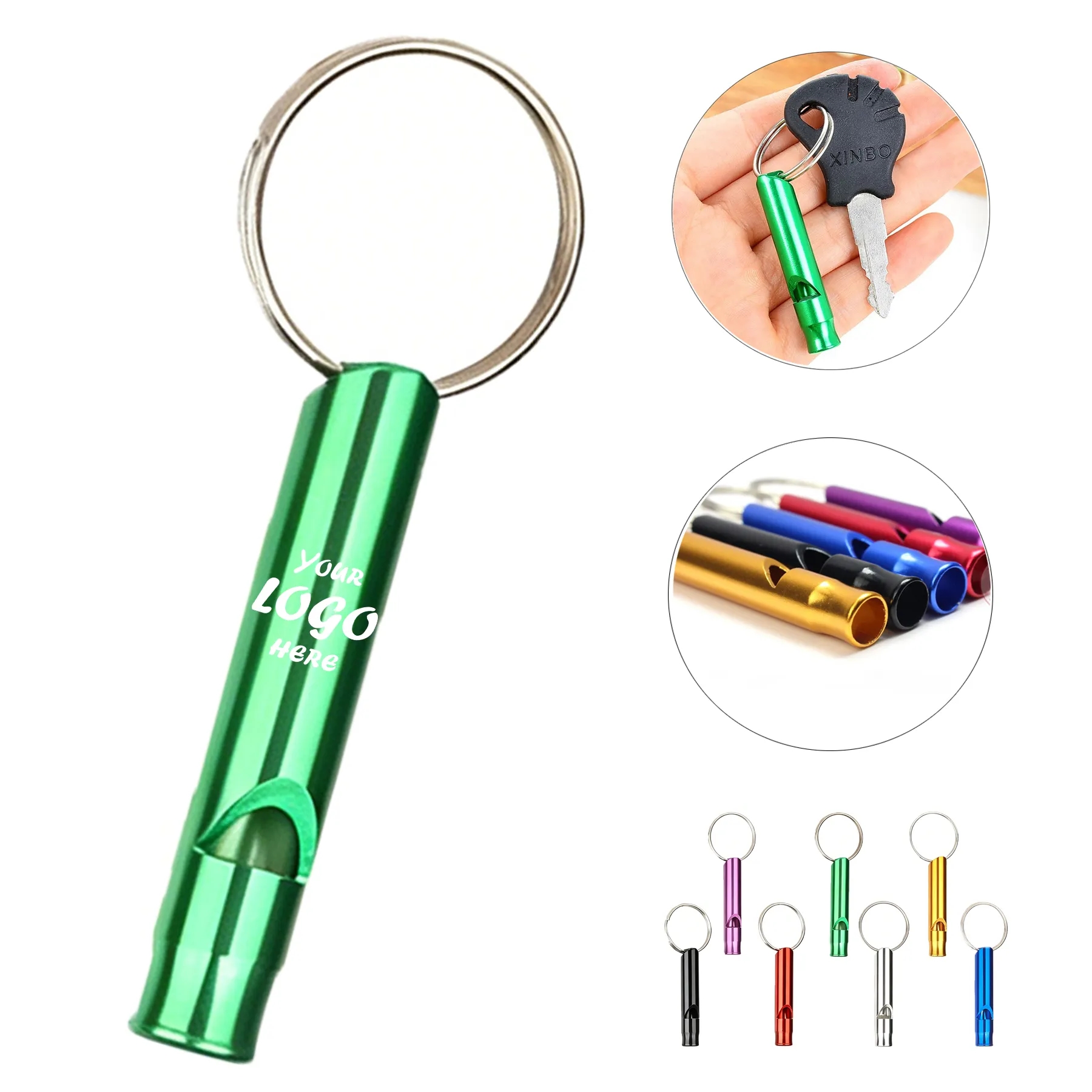 Aluminum Emergency Whistle Keychain For Outdoor Safety