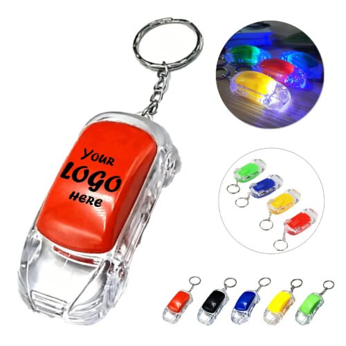 Flashing Car Keychain Light With Split Ring Chain