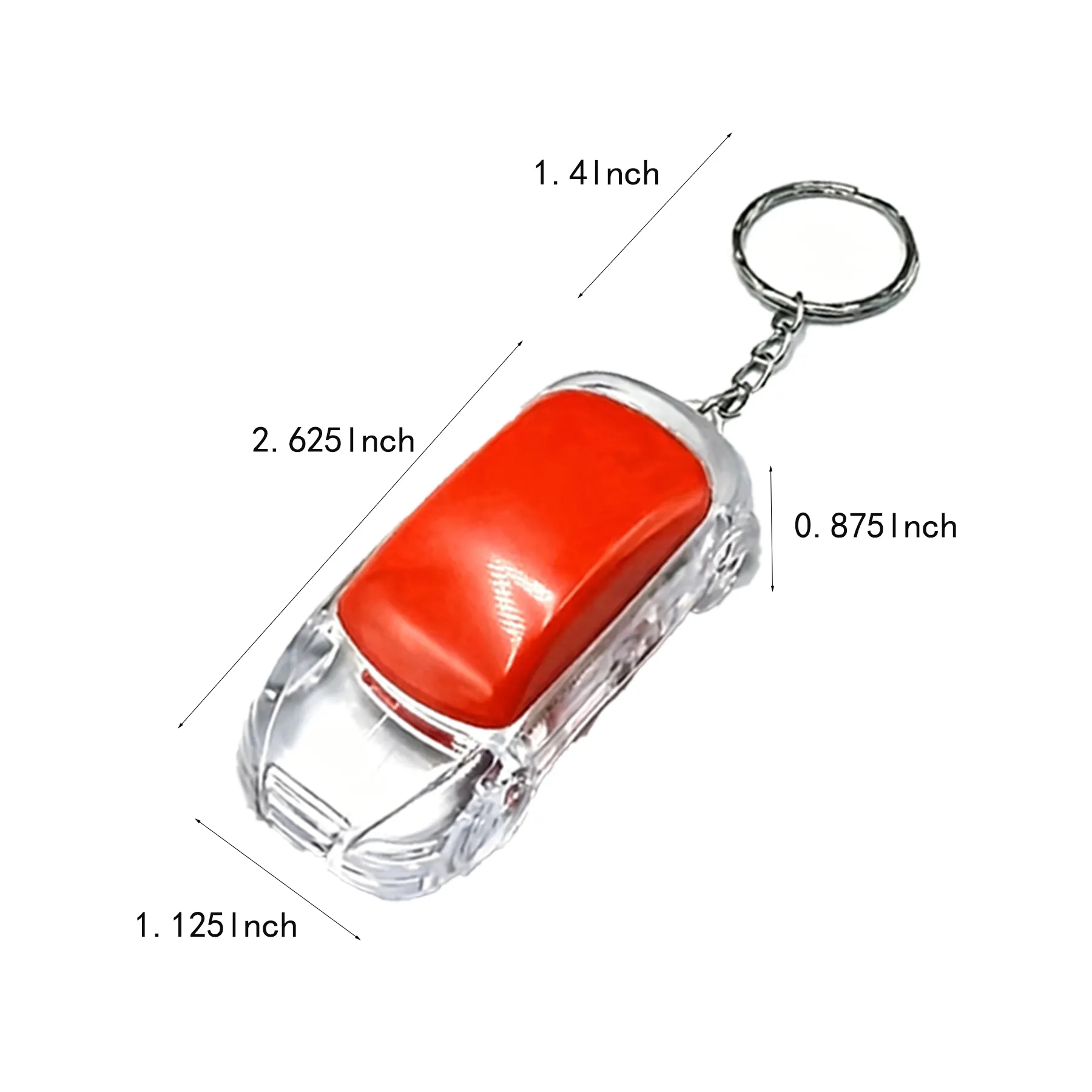 Flashing Car Keychain Light With Split Ring Chain - Image 2