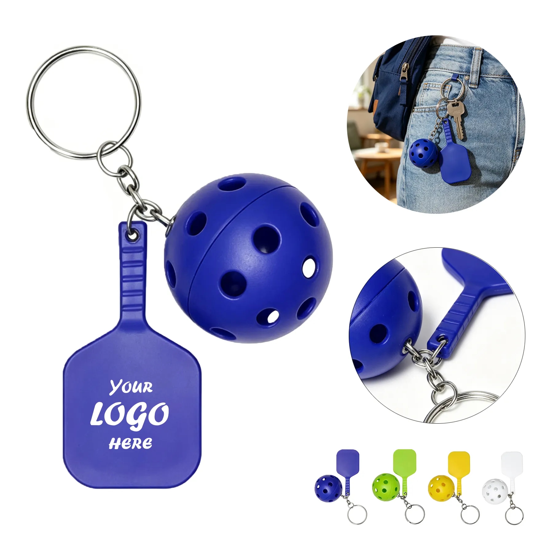Pickleball Paddle Keychain Light For Team Giveaways