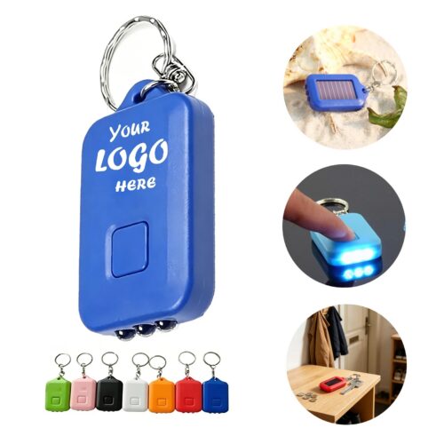 Solar Powered Mini LED Keychain Flashlight For Travel