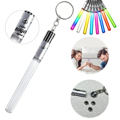 LED Glow Saber Keychain With Custom Front Logo Area