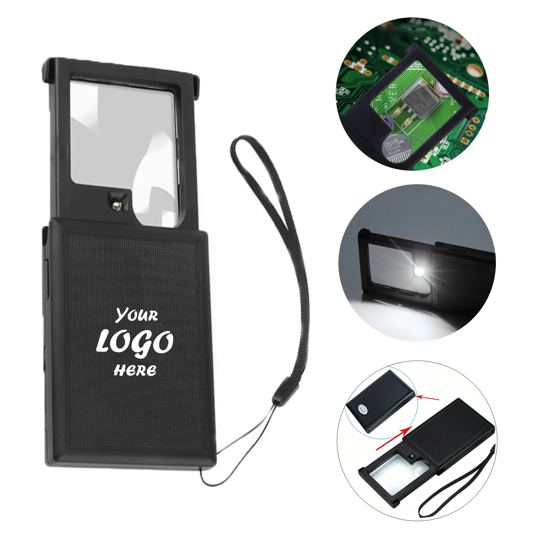 4X Magnifier Keychain Light For Reading And Travel