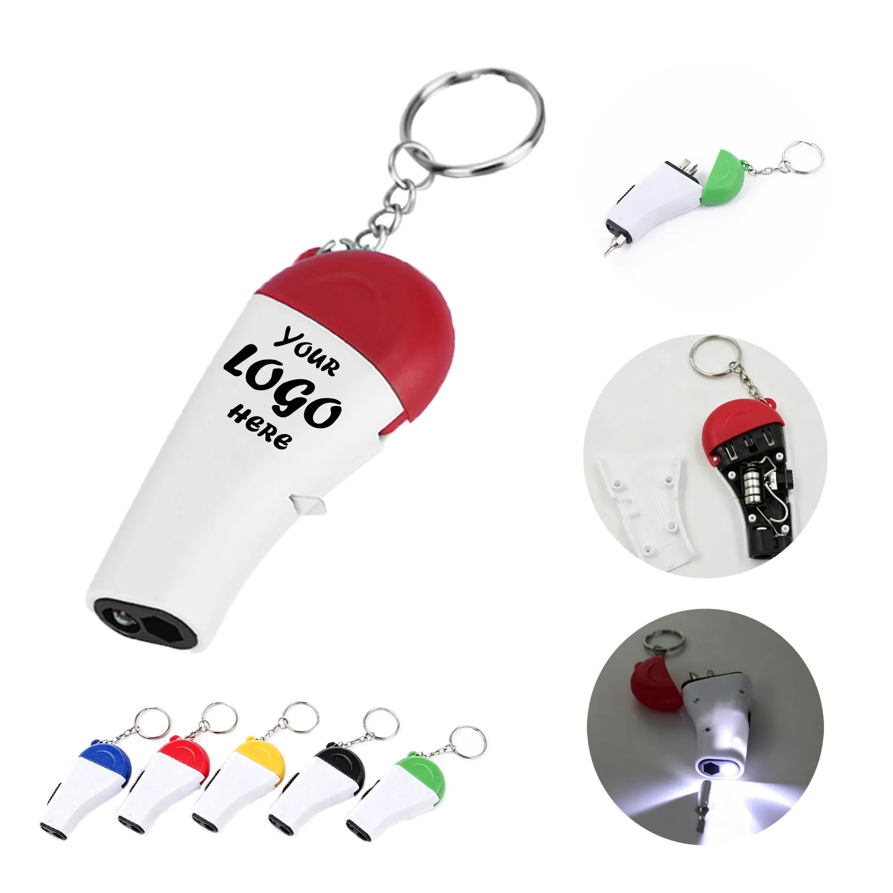 LED Screwdriver Keychain Tool With Three Repair Bits