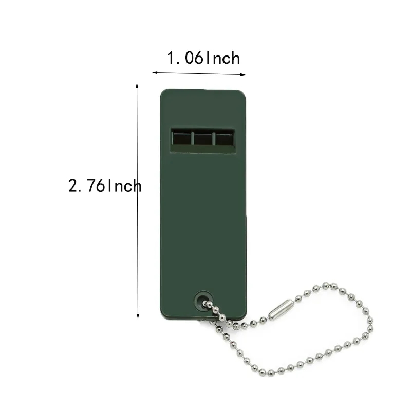 Loud Double Tube Survival Whistle With Ball Chain Clip - Image 2
