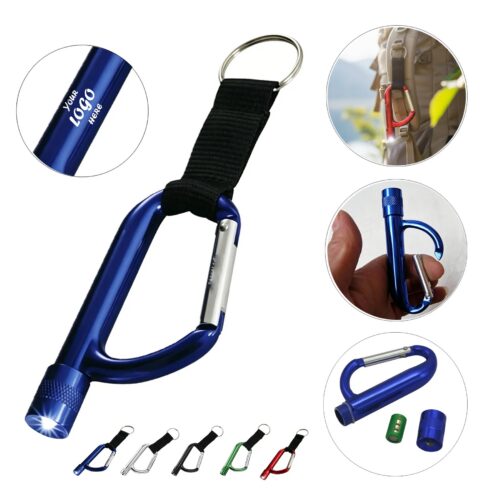 Aluminum LED Carabiner Flashlight With Nylon Strap