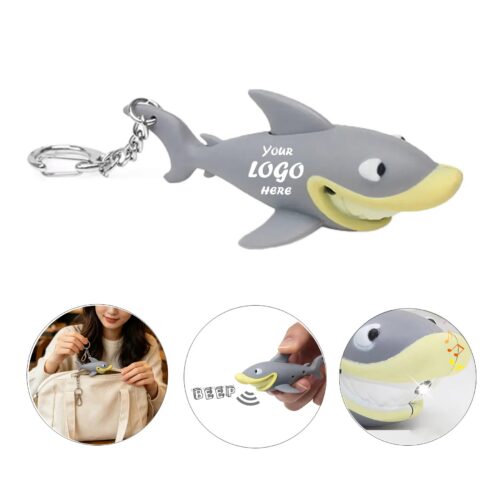 Shark LED Sound Keychain With Snap Hook Ring For Events