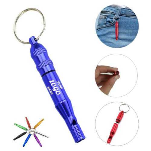 Aluminum Training Whistle Keychain For Camping Safety